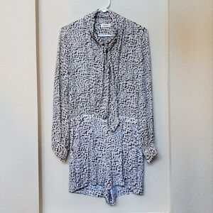 L'agence Long Sleeve Romper with tie at neck.  Size 4